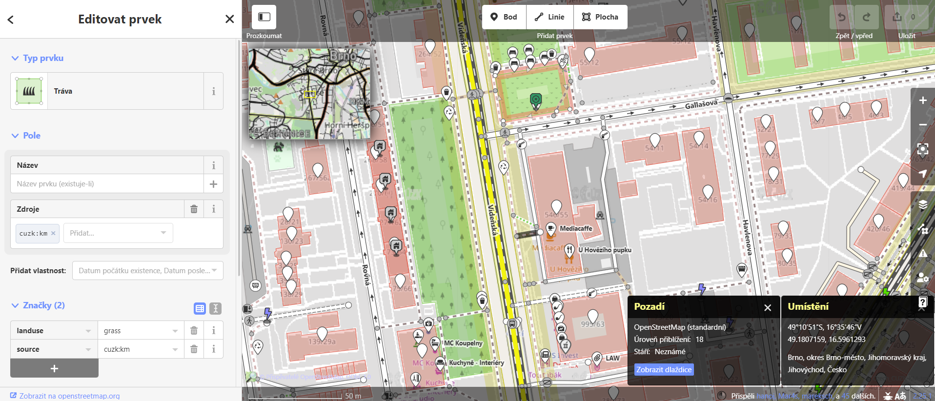 Editace OpenStreetMap