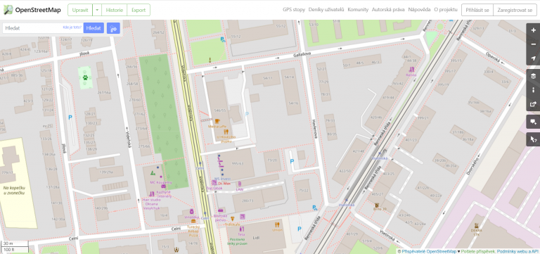 Rozhraní OpenStreetMap